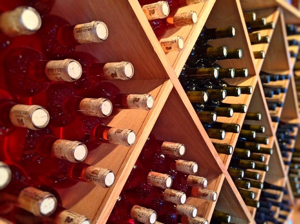 Wine Bottles in a Cellar